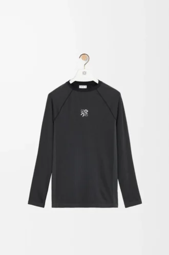 Top de manga larga en jersey técnico negro
