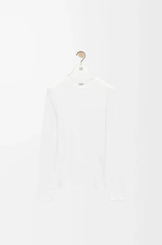 Top de manga larga en modal Blanco