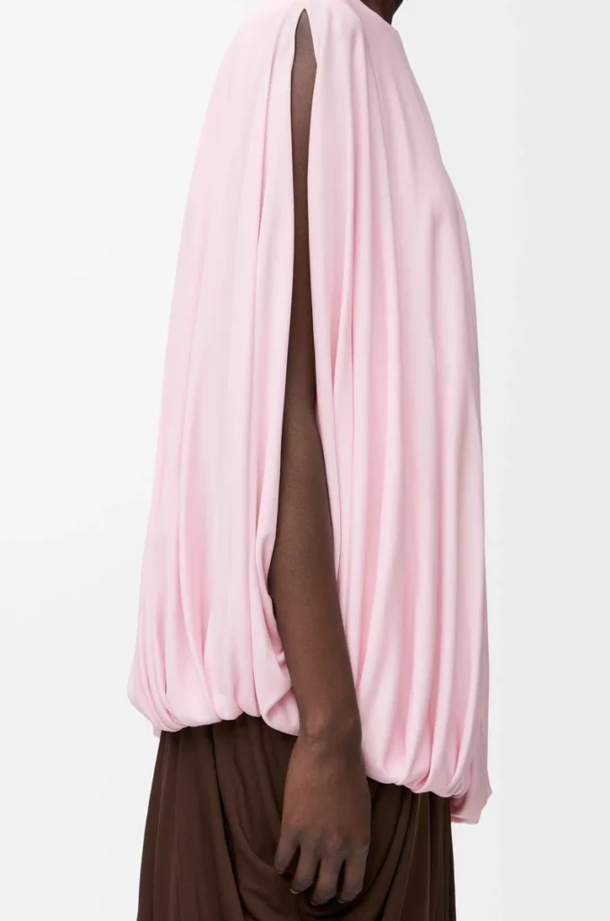 Top drapeado de viscosa rosa Top drapeado de viscosa rosa