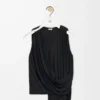 Top drapeado en viscosa negro Top drapeado en viscosa negro