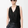 Top drapeado en viscosa negro Top drapeado en viscosa negro