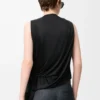 Top drapeado en viscosa negro Top drapeado en viscosa negro