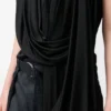 Top drapeado en viscosa negro Top drapeado en viscosa negro