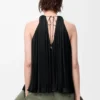 Top halter de viscosa negro Top halter de viscosa negro