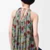 Top halter de viscosa verde/rojo Top halter de viscosa verde/rojo