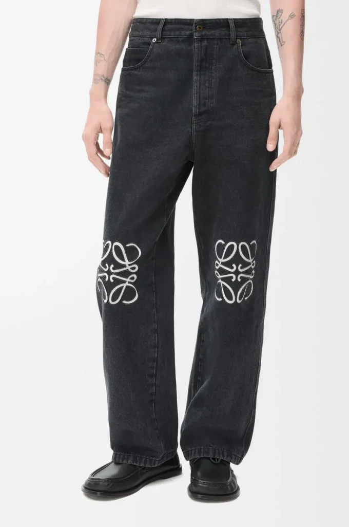 Vaqueros baggy Anagram en denim Negro