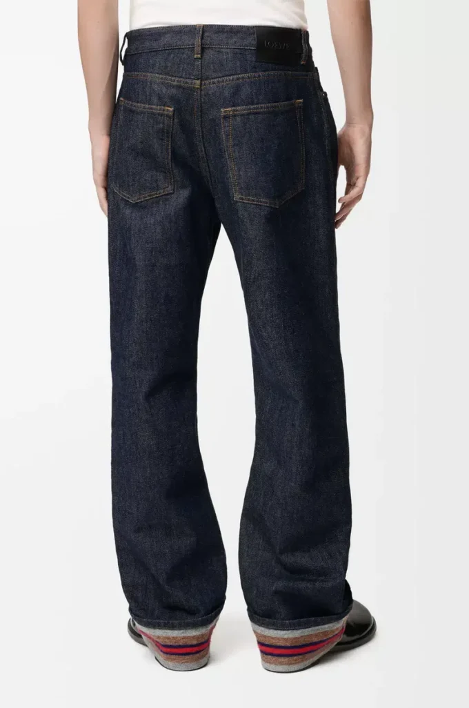 Vaqueros con vuelta en denim Denim crudo/azul