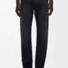 Vaqueros de pierna recta en denim negro lavado Vaqueros de pierna recta en denim negro lavado