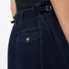 Vaqueros drapeados de denim índigo oscuro Vaqueros drapeados de denim índigo oscuro