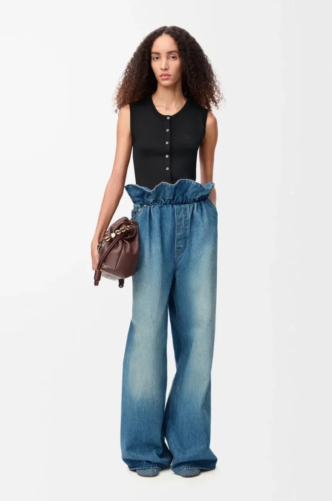 Vaqueros flamencos en denim azul denim