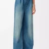 Vaqueros flamencos en denim azul denim