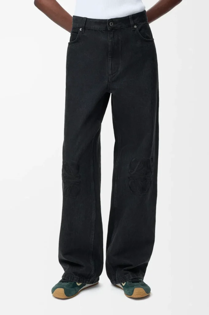 Vaqueros holgados Anagram en denim Negro