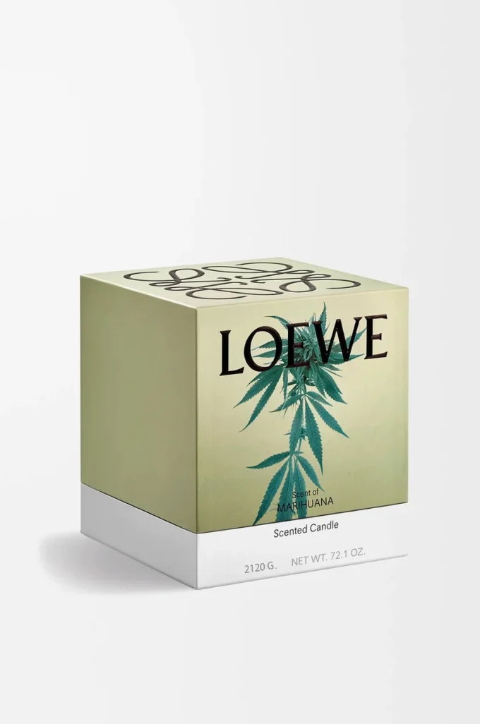 Vela grande con aroma a marihuana, verde oscuro Vela grande con aroma a marihuana, verde oscuro