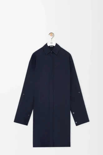 Vestido camisero de algodón azul marino