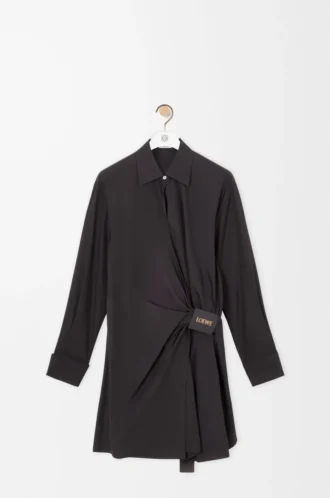 Vestido camisero de algodón Negro