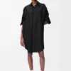 Vestido camisero de seda negro Vestido camisero de seda negro