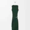 Vestido camiseta de algodón verde oscuro Vestido camiseta de algodón verde oscuro