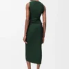 Vestido camiseta de algodón verde oscuro Vestido camiseta de algodón verde oscuro