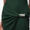Vestido camiseta de algodón verde oscuro Vestido camiseta de algodón verde oscuro
