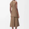 Vestido cruzado de algodón Beige Vestido cruzado de algodón Beige