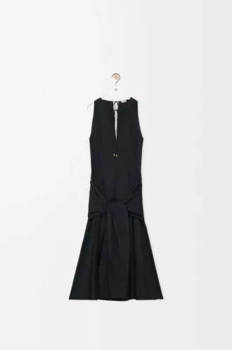 Vestido cruzado de algodón Negro