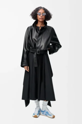 Vestido cruzado de algodón Negro