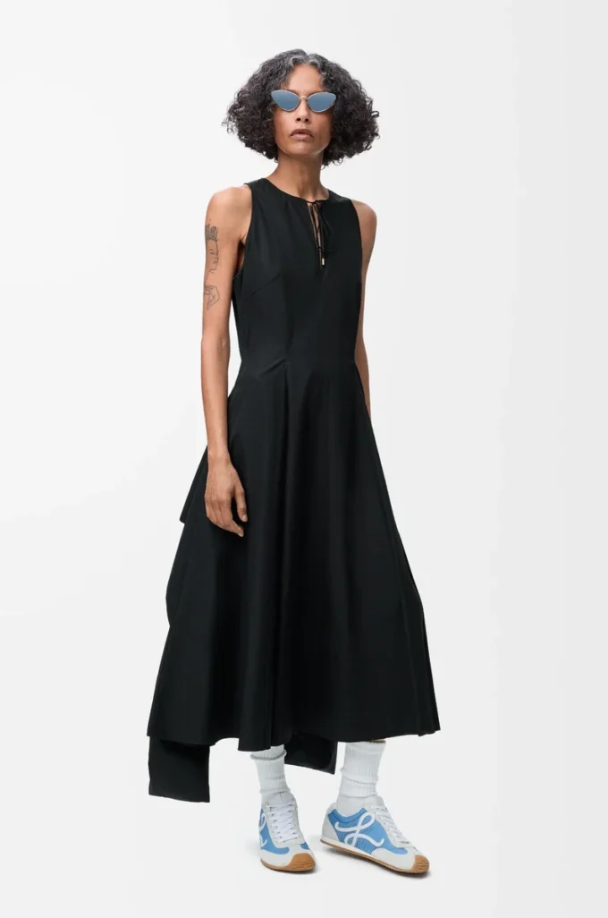 Vestido cruzado de algodón Negro Vestido cruzado de algodón Negro
