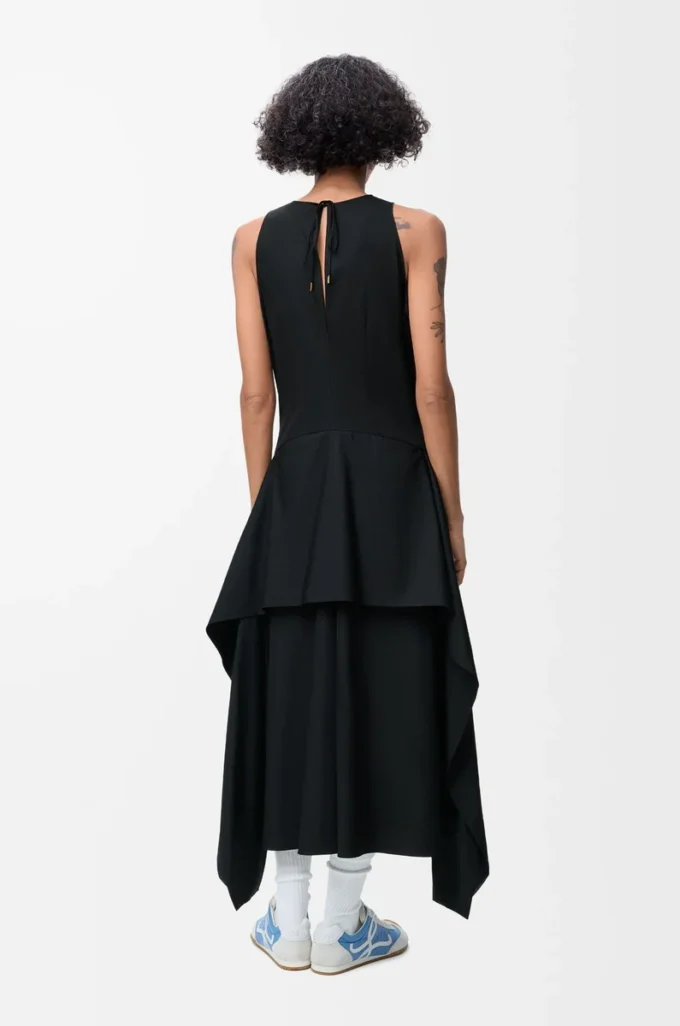 Vestido cruzado de algodón Negro Vestido cruzado de algodón Negro