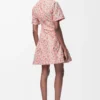 Vestido cruzado de tafetán de mezcla de seda blanco/rosa Vestido cruzado de tafetán de mezcla de seda blanco/rosa