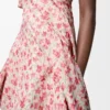 Vestido cruzado de tafetán de mezcla de seda blanco/rosa Vestido cruzado de tafetán de mezcla de seda blanco/rosa