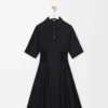 Vestido de manga corta de algodón Negro Vestido de manga corta de algodón Negro