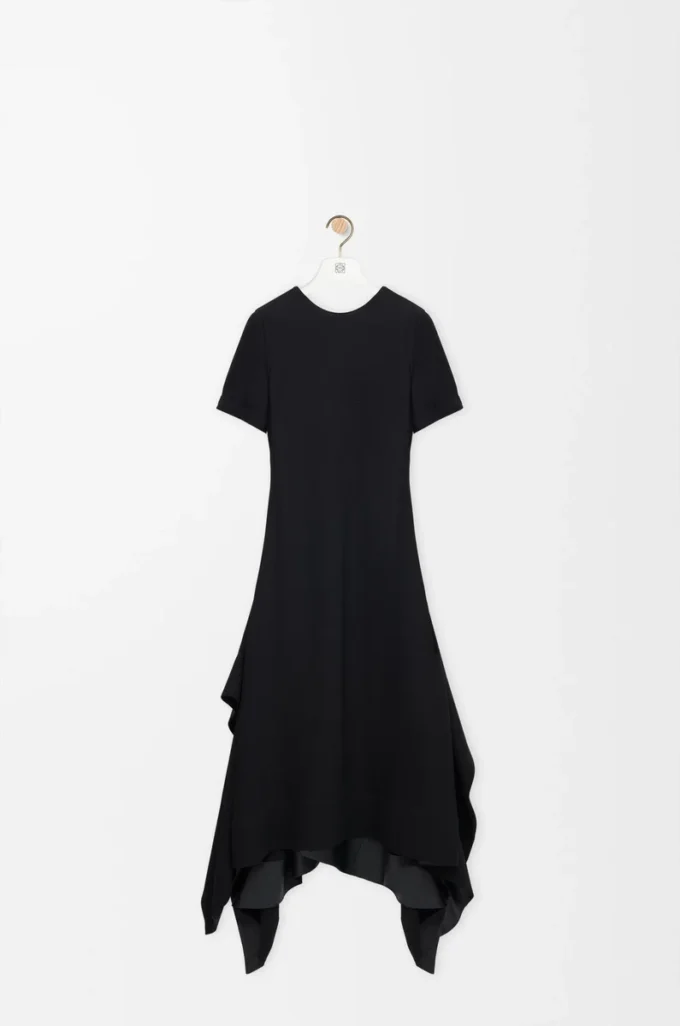 Vestido de viscosa elástica Negro Vestido de viscosa elástica Negro
