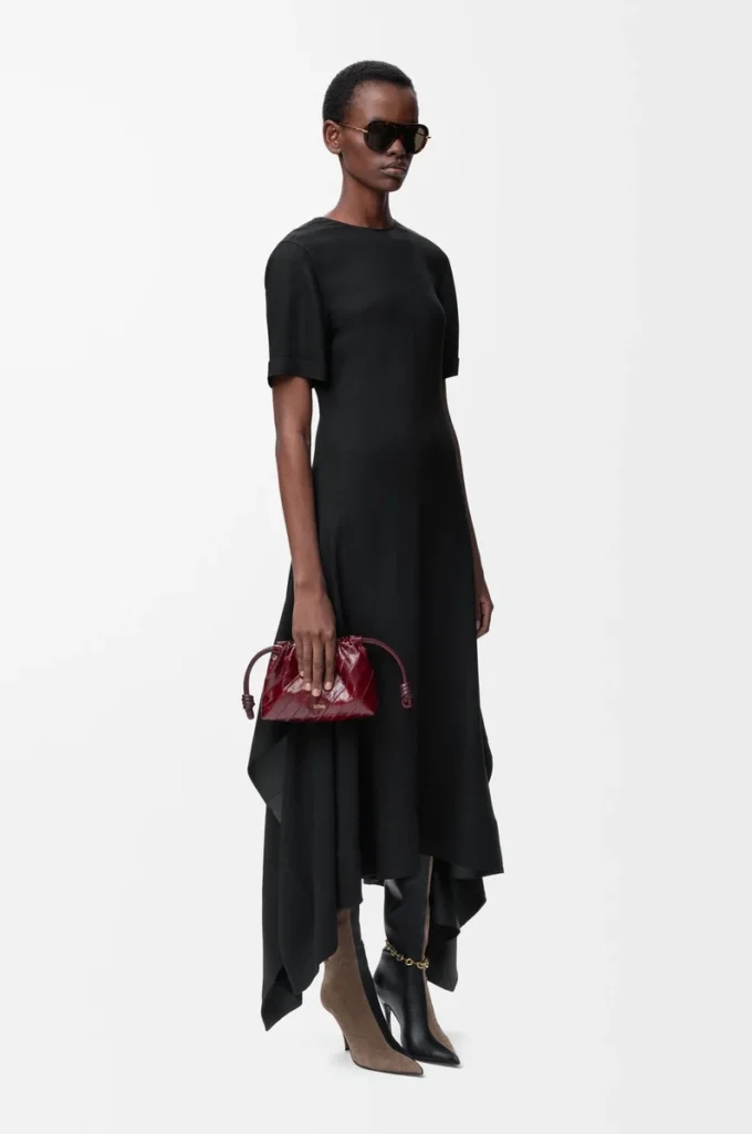 Vestido de viscosa elástica Negro Vestido de viscosa elástica Negro