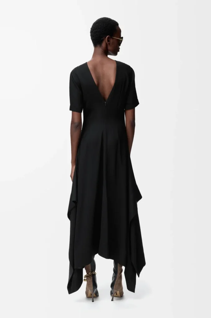 Vestido de viscosa elástica Negro Vestido de viscosa elástica Negro