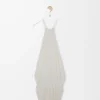Vestido drapeado de seda blanco Vestido drapeado de seda blanco