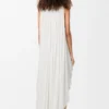 Vestido drapeado de seda blanco Vestido drapeado de seda blanco