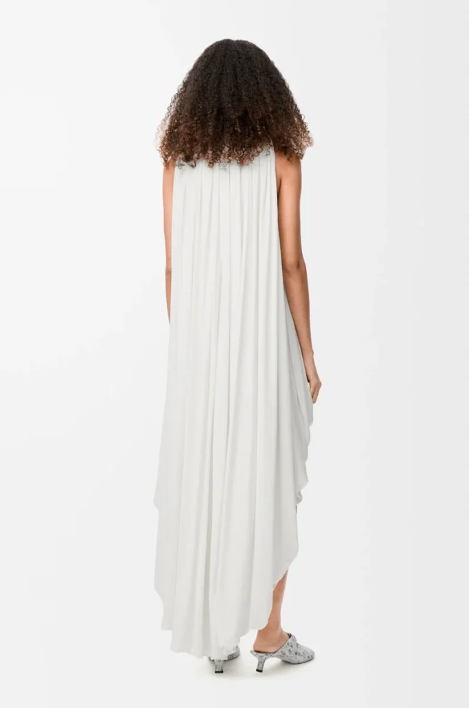 Vestido drapeado de seda blanco Vestido drapeado de seda blanco