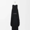 Vestido drapeado de seda negro Vestido drapeado de seda negro