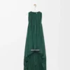 Vestido drapeado de seda verde Vestido drapeado de seda verde