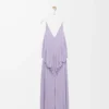 Vestido drapeado de viscosa Lila Vestido drapeado de viscosa Lila