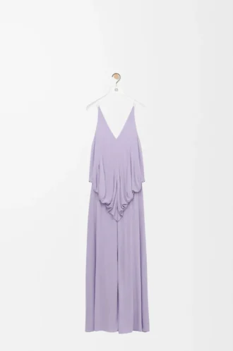 Vestido drapeado de viscosa Lila