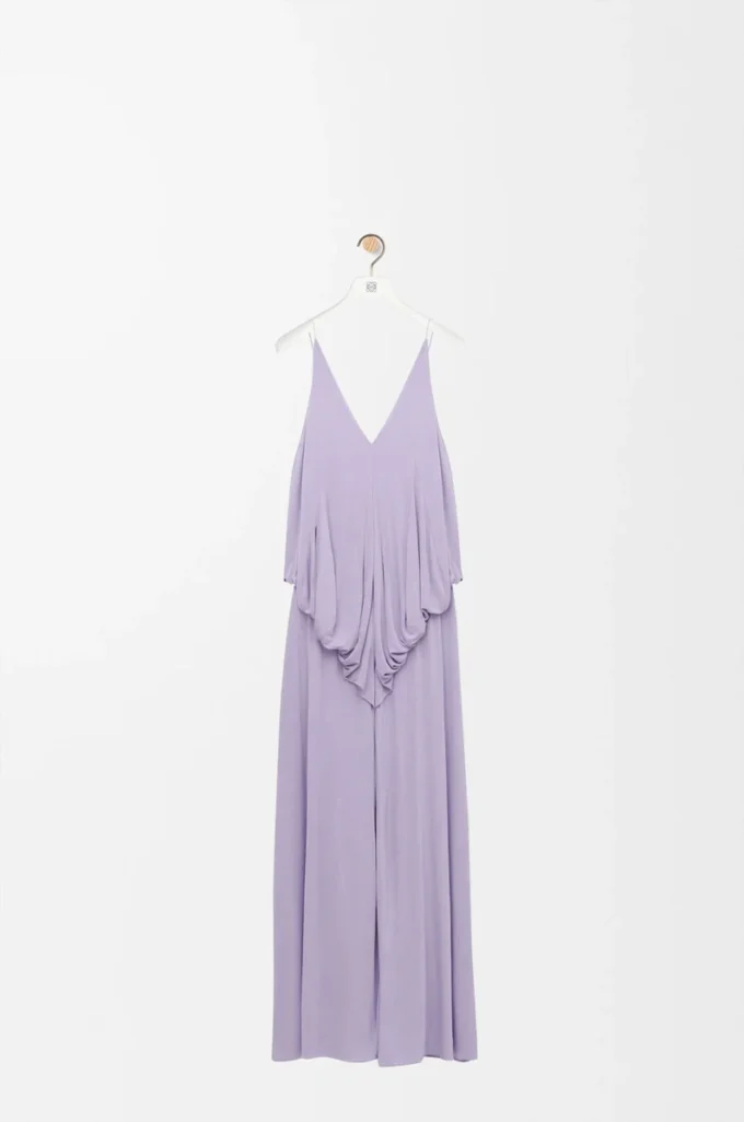 Vestido drapeado de viscosa Lila Vestido drapeado de viscosa Lila