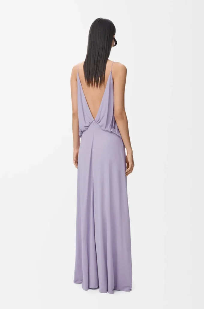Vestido drapeado de viscosa Lila Vestido drapeado de viscosa Lila