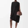 Vestido drapeado de viscosa Negro Vestido drapeado de viscosa Negro