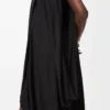 Vestido drapeado de viscosa Negro Vestido drapeado de viscosa Negro