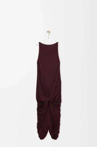 Vestido en viscosa burdeos