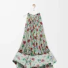 Vestido flamenco de viscosa verde/rojo Vestido flamenco de viscosa verde/rojo