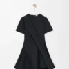 Vestido retorcido de tafetán de mezcla de seda Negro Vestido retorcido de tafetán de mezcla de seda Negro