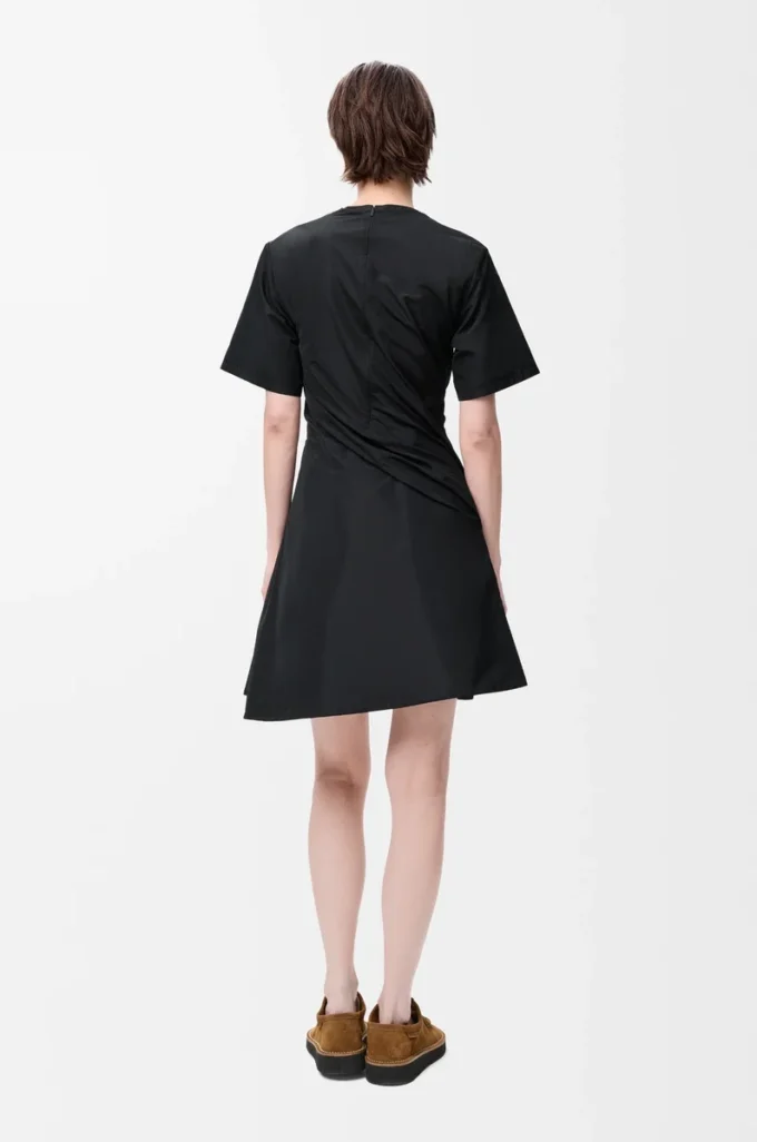 Vestido retorcido de tafetán de mezcla de seda Negro Vestido retorcido de tafetán de mezcla de seda Negro