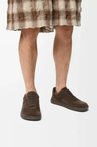 Zapatillas Jambo en ante de piel de becerro marrón oscuro